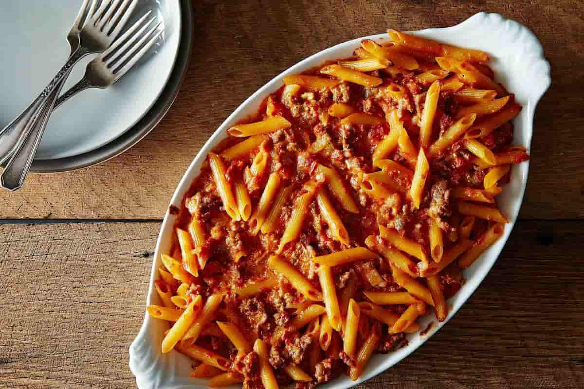 Ingredients of pasta bake sauce