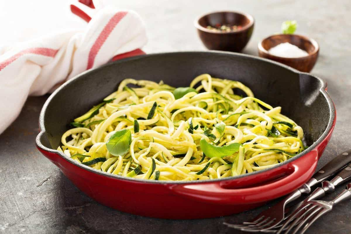 Zucchini Noodles in Boiling Water