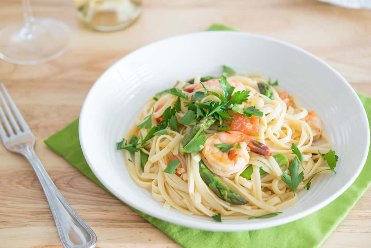 Pesto Zucchini Noodles with Shrimp